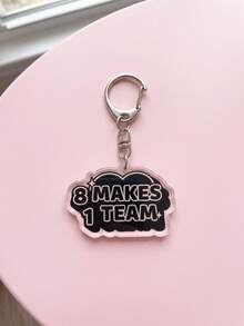 1Pc/4Pcs ATEE K-Pop Group Iconic Symbol & Cheer Slogan Acrylic Keychains, Featuring Lightiny Light Stick, Round Group Logo And "8 MAKES 1 TEAM" Slogan Design, Fashionable Bag Charm, Suitable For Fan Gifts, Cheer Collection, All Seasons - Multicolor - View 8