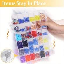 2pcs 36-Compartment Clear Plastic Storage Boxes | Suitable For Beads, Jewelry Making, Craft Organization - Plastic Boxes With Dividers And Labels For Craft Organization - Multicolor - View 2