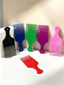 Wide Tooth Comb, Professional Afro Hair Comb, Anti-Breakage Round Head Hair Comb, Suitable For Thick Curly Hair Wet And Dry Hair, Multiple Colors Available - Black - View 5