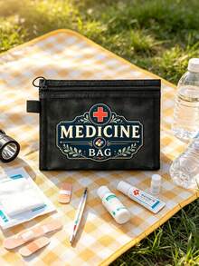 網格化妝包，印有「My Medical Stuff」卡通紅十字圖案，紅色加厚便攜收納包，化妝包，護膚包，旅行必需品，宿舍用品，新娘禮物，母親節禮物，生日禮物，送給朋友和老師的禮物，收納包，浴室收納包，珠寶收納包，唇彩和化妝品收納包，學生宿舍盥洗包，送給妻子、家人、朋友、同事的禮物 - 彩色 - 查看 9