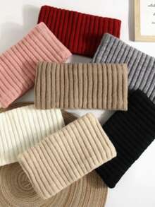 Knitted Winter Warm Fleece Ear Muffs Elastic Headband Crochet Headband - Multicolor - View 10