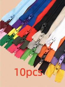 3/10pcs Nylon Zippers, Suitable For DIY Sewing Crafts, Can Be Used To Make Or Repair Clothes, Bags, Pet Clothing, Storage Bags, Wristbands, Etc. (Random Color) - Multi-color - View 7