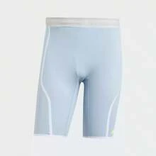 Adidas 新款 SHORT TGT 男士跑步緊身運動五分褲 - 淺藍色 - 查看 5
