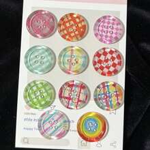 2sets(100pcs) Assorted Dopamine Gummy Apple Button Ins Style Scrapbooking Decoration DIY Doll Clothes Beads Accessories, Multi-Purpose Craft Supplies - 50 Dopamine Buttons (random Design) - View 12