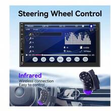 VENBES 7 Inch Single DIN Car Audio, Wired CarPlay, Touchscreen Car Radio Multimedia Player - 7" Single Din CarPlay Radio + 8LED Rear View Camera - View 8
