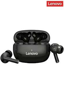 Lenovo TA210 無線藍牙耳機 - 超長續航力、入耳式運動耳機、ENC 主動降噪、4 麥克風智能通話降噪、白色/月光白黑色（附中文說明書） - 黑色 - 查看 1