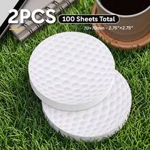 2 Packs Total 100 Sheets Golf Ball Shaped Round Sticky Notes, Realistic Dimple Texture, Self-Adhesive Memo Paper, Sports Theme Desktop Stationery, Golf Enthusiast Gift - 70x70mm - View 7