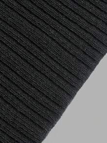 Aflion Women Fall Clothing Black Off Shoulder Knit Dress, Long Sleeve Ribbed Bodycon Midi Sweater Dress For Date Party Wear - Black - View 5