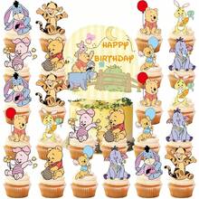Disney Kitchen & Dining Dessert Decor Tools Winnie The Pooh Cake Decoration Set, Cartoon Character Dessert Toppers With Honey Pot, Suitable For Birthday Celebrations, Halloween, Christmas And New Year Party Decorations - View 3