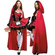 Mantello da Regina per Cosplay Costumi da palcoscenico Costume da Cappuccetto Rosso per Halloween - Rosso - Visualizzare 2