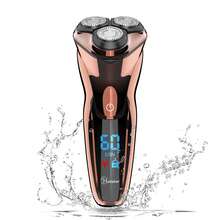 Hatteker 1pc Electric Shaver With LCD Digital Display, USB Rechargeable, Fully Waterproof, Floating Beard Trimmer For Men - Brown - View 9
