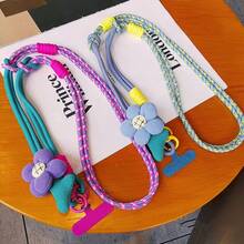 Plaid Floral Woven Lanyard