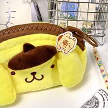 Hasbro Cute Sanrio Pompompurin Large Capacity Pen Bag, Soft Plush Fabric Pencil Case With Smooth Zipper And Adorable Pompompurin Pattern, Great For Office, School & Daily Organization, Perfect Gift For Sanrio Fans, Birthday And Party Favors - A - View 2