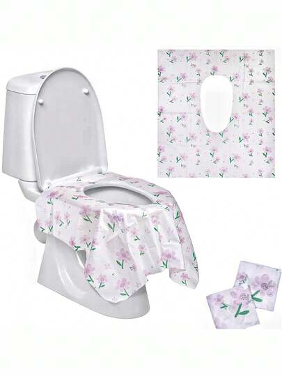 Extra Large Disposable Toilet Seat Covers, Toilet Seat Covers Disposable, Cute Printed Potty Seat Covers - Portable Disposable Potty Training Toilet Seat Covers, For Travel, Public Restroom & Airplane//