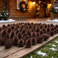 5/10/30pcs 6CM Plastic Pine Cones, Natural Mini Pine Cones For Christmas Tree, Wreath And Autumn Crafts - Brown - View 4