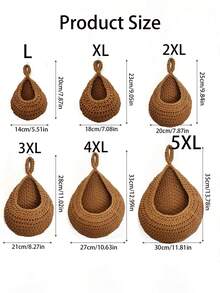 1/3/6piece Set Wall Mounted Woven Basket, Bohemian Style, Droplet Shaped, Suitable For Vegetable, Fruit, Kitchen Storage Basket, As Well As Holiday Decoration, Kitchen Storage Bag, Hanging Storage Basket, Storage Bag, Kitchen Decoration Storage Bag - Multicolor - View 10