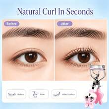 10PCS/18PCS New Cute Rabbit Handle Wide-Angle Eyelash Curler With Replacement Rubber Pads Set, One-Clip Long-Lasting Curl, Fits All Eye Shapes, Soft Rubber Pads Won't Pinch Eyelids, Non-Slip Cartoon Rabbit Grip, Compact And Portable, Perfect Christmas Gift - Multicolor - View 9