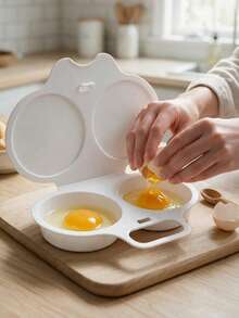 2pcs Microwave Egg Cooker/Poacher, Non-Electric Heat-Resistant PP Plastic, Dual Egg Cups With Insulated Base, Space-Saving Breakfast Cooking Tool, Suitable For Home, Office, Dorm, Easy To Clean Kitchen Gadget - Multicolor - View 5