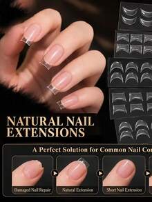 1 miếng dán móng nghệ thuật kiểu French tip trong suốt tàng hình, 6 kiểu dáng, phù hợp để sửa móng và nối móng, decal nghệ thuật móng gel UV - Nhiều màu - Xem 1