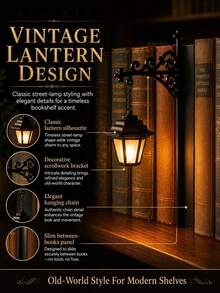 Lampu Meja Halloween Bergaya Vintage, Lampu Penahan Buku Mini Retro Mewah dengan Cahaya Hangat, Lampu Dekoratif Bertenaga Ganda USB & Baterai, Cocok untuk Ruang Belajar, Kantor, Perpustakaan, Hadiah Sempurna untuk Pecinta Buku - MultiWarna - View 9