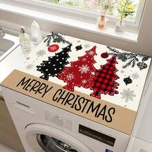 1pc 2D Christmas Absorbent Mat, Christmas Tree Pattern, Kitchen Countertop Absorbent Drying Mat, Coffee Machine Mat, Pour Over Coffee Pot Mat, Dish Drying Mat, Non-Slip Heat Resistant Kitchen Mat, Dining Table Mat, Breakfast Mat, Washing Machine Mat, Home Kitchen Dining Table Coffee Shop Bar Decor Mat, Holiday Party Housewarming Gift - Multicolor - View 10