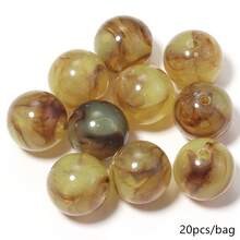 20pcs/Pack 20mm Acrylic Dual-Color Cloud Gradient Beads DIY Handmade Phone Chain Keychain Bag Charm Clothing Belt Decoration Large Diameter Beads - 20mm Two-tone Round Bead - View 18
