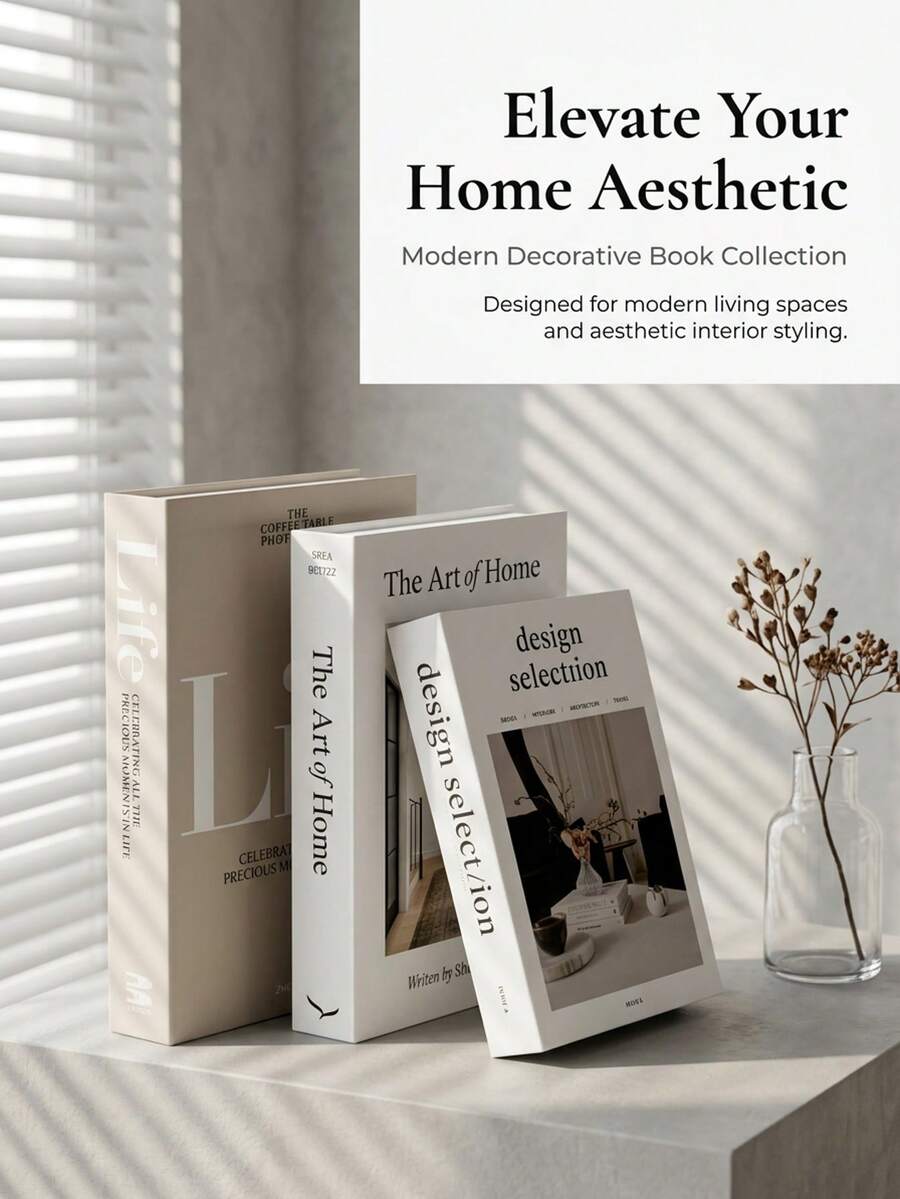 3Pcs Foldable Designer Faux Fake Book Storage Boxes, Cardboard Decor Prop Books For Home Shelf TV Stand Office Shop Display, Luxury Table Decor Gift For Halloween Christmas Friends Family - Multicolor - View 1