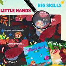 16*16cm Push-And-Pull Interactive Discovery Reading Game, Forest & Farm Theme Sliding Activity, Hidden Surprise Exploration, Builds Observation, Focus, Cognitive Skills & Family Learning Fun - Push-and-pull Interactive - View 1
