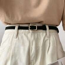 1pc Thin Waist Belt Women's Belt & Pants Belt - Black - View 1