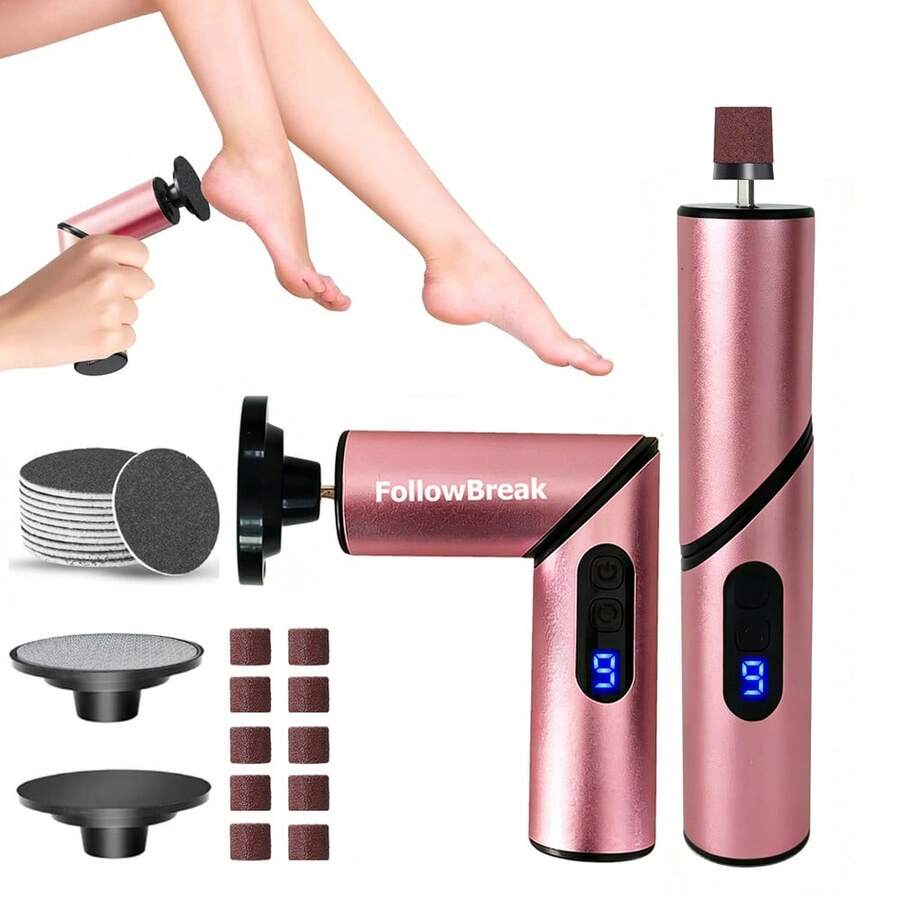 Foldable Electric Foot File, Rechargeable Handheld Foot Dead Skin Remover, 9-Speed Adjustable, Multi-Function Personal Foot Polisher, Portable Callus Removal Tool For Home And Nail Salon, Foot Care Tool For Men And Women - Multicolor - View 1