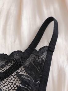 Sexy Lace Thin Women's Thong Panties - Black - View 5