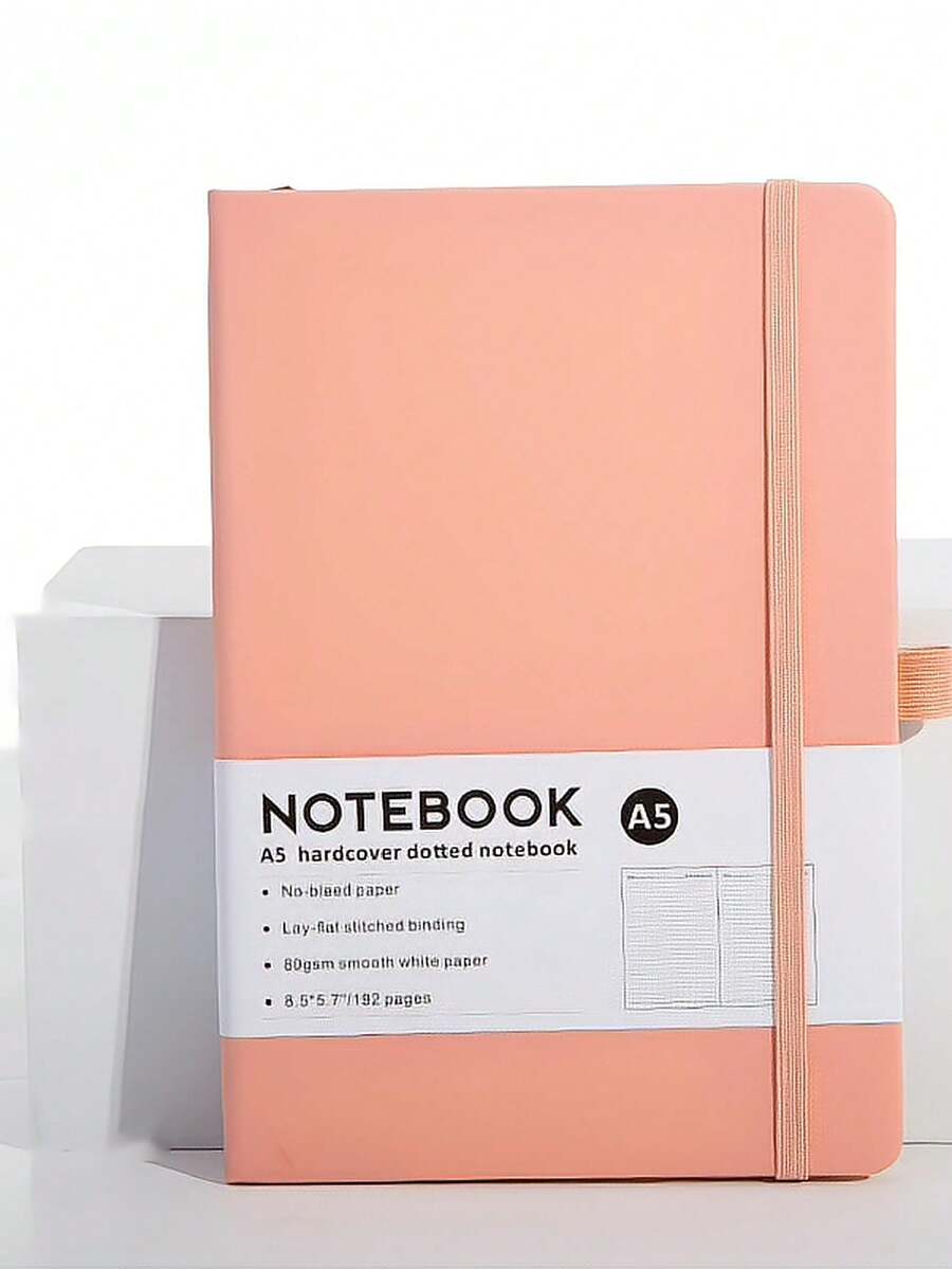 1pc Multi-Color A5 PU Leather Hardcover Notebook With Elastic Band, Thick Portable Writing & Record Journal, Suitable For Business Office, Meeting Notes, Study Diary, Travel Planning, Birthday/Christmas/New Year Gift - A5 - View 1
