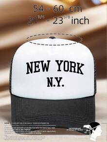 1pc Men's Hats NY Printed Hats For Men Adjustable Design UV Protection Perfect For Outdoor Activities Hiking Running And Everyday Wear-A Perfect Gift - Multicolor - View 9