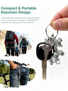 18-In-1 Snowflake Multi-Tool Portable Keychain Hex Wrench With Screwdriver Bottle Opener Lightweight Pocket Multi-Function Tool For Everyday Carry Camping Bicycle Repair Home DIY Outdoor Emergency Practical Unique Gift For Men - A - View 4