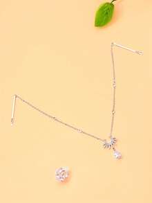 STONEFANS 1pc Starry Water Drop Pendant Back-Wear Hair Chain, Niche Design Water Drop Headpiece Bridal Wedding Hair Accessory - Multicolor - View 3