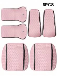 6/2pcs Universal Car Seat Covers, Pink Premium Faux Leather Seat Cushions With Crown Logo And Shiny Rhinestone Trim, Non-Slip Bottom, Breathable And Wear-Resistant, Car Seat Pads - Type a - View 13