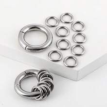 1pc 6mm Vintage Gothic 9-Ring Ear Gauge Expander 316L Stainless Steel Ear Stretch Piercing Jewelry Unisex - 1314 - View 4