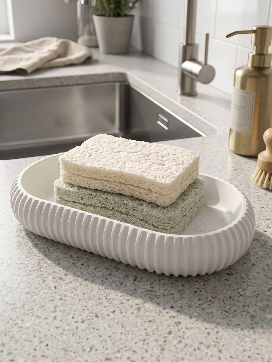 Kitchen Sink Tray, Oval Decorative Countertop Storage Tray, Resin Drain Tray For Sponge, Dish Brush, Soap, Kitchen Counter Organizer,Decorative Vanity Tray, Oval Resin Tray, Soap Dish Tray, Sink Caddy Tray - Multicolor - View 1