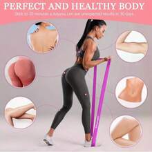 11pcs Gradient Color Fitness Resistance Bands Strength Training Rehabilitation Stretching Glute & Leg Workout Elastic Loops/Door/Handle - Multicolor - View 5
