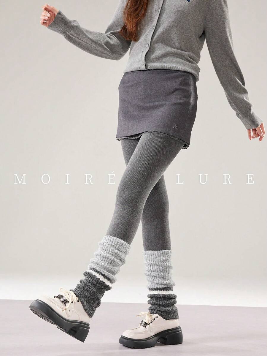 MOIRÉALLURE Women's 2 Pieces Sock Ensemble, Breathable Cotton Tights + Stretchy Foot Socks, Fashion All-Match Set For Everyday Use - Multicolor - View 1