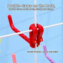 10pcs Plastic Mesh Hooks, Wire Rack Hooks, No-Drill Wall Mount, Modern Minimalist Storage Organizer - Multicolor - View 3