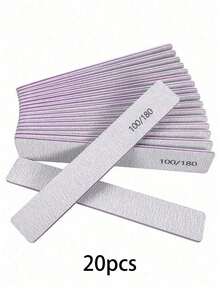 1/5/10/20/25/50pcs Professional Nail Files, 180/100 Natural Nail Files, Double-Sided Washable Fine Texture Nail Files, Suitable For Home And Salon Use - Multicolor - View 17