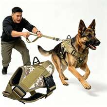 11-110 Lbs Durable Manual Tactical Vest For Medium To Large Dogs - Anti-Pull, Anti-Escape Harness With Reinforced Control Handle, Breathable Mesh Oxford Fabric, Suitable For Dog Walking, Training, Hiking (Leash Not Included) - Yellow - View 1