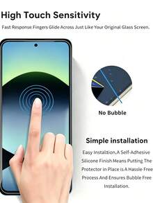 Navigator 5pcs-Fine High-Definition Tempered Glass Screen Protector, Made Of High-Hardness Glass Plate, Layered Reinforced Structure, Uniform And Dense Anti-Scratch And Wear-Resistant Layer. Compatible With Redmi 12/ 12 C/ Note 13 4G/POCO X8pro/POCO X8/ K80 Ultra/ 17promax/ 17pro/ 15 And Other Models - Clear - View 7