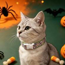 1pc Pet Halloween Collar, Cute White Ghost Dog Collar, Cat Collar - White - View 3