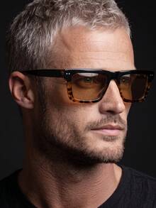 1 Pair Men's Colorblock Rectangular Retro Street Style Vacation Fashion Glasses - Multicolor - View 1