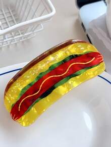 1pc Creative Hot Dog Hair Claw Clip, Niche Design Hair Claw Hair Accessory For Back Of Head - Multicolor - View 10