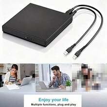 1pc USB 2.0 Ultra-Thin External CD DVD Drive, Portable CD DVD Writer, Compatible With Laptop And Desktop Computers (Please Follow The Instructions In The Manual) - View 3