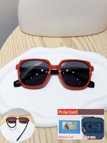 1PC 3-8Y Kids, Rivet Decor Square Frame With Silicone Temples, Chic Square Glasses, For Holiday Outdoor Trip & Daily Wear With Glasses Box - Multicolor - View 3