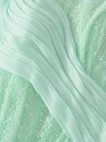 Smilprince Women's Light Blue Luxury One-Shoulder Beaded Chiffon Ruffle Hem Flowing Formal Evening Gown, Spring/Summer Wedding Guest Special Occasion Outfit - Baby Blue - View 8